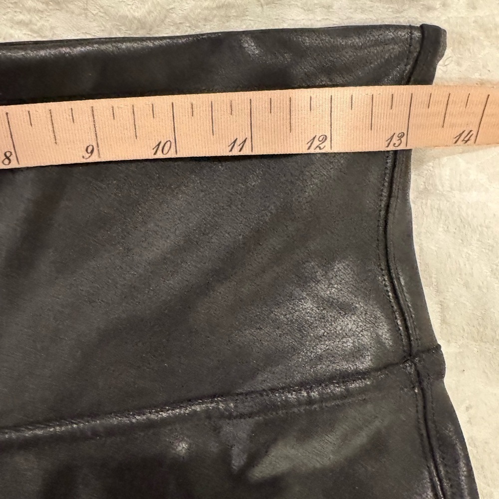 Spanx Faux Leather Leggings black shaping waistband moto - Picture 5 of 7
